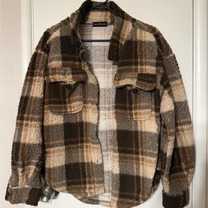 Plaid Sherpa Jacket
